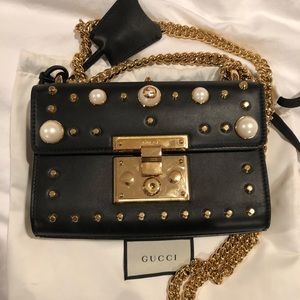 SOLD Gucci padlock black leather bag